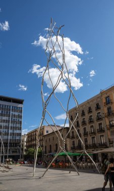 Barcelona, İspanya - 28 Ağustos 2023: Sanatçı Antoni Llena 'nın 