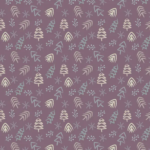 Mor bir arka planda noel ağacı deseni