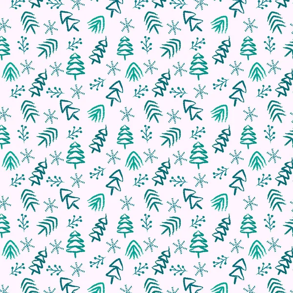 Beyaz arka planda desenli yeşil noel ağaçları