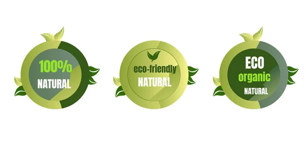 Organik eko-doğal biyolojik etiketler seti