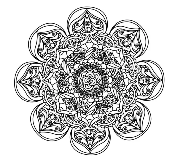 Mandala, çiçek vektörü el çizimi kitap sayfaları.