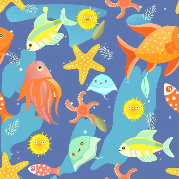 şablon deniz yaşamı Okyanus deniz pastel arka planı