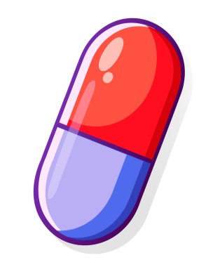 Pill flat icon isolated on white background. Vector illustration.