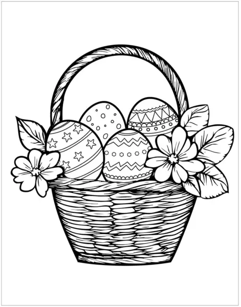 Paskalya sepeti yumurta ve çiçeklerle boyanıyor.