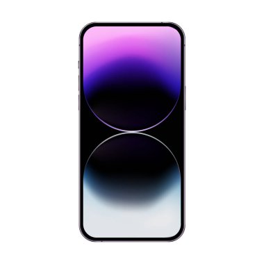 2022 gradyan mor tonlu yeni cep telefonu modeli. Siyah çerçeve dünyanın en popüler cep telefonu.