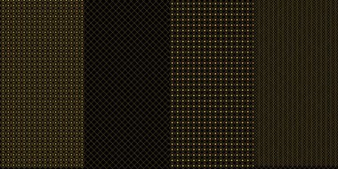 Arka planda dört tip altın çizgili şeritler giysi kalıplarına uygulanabilir vs.