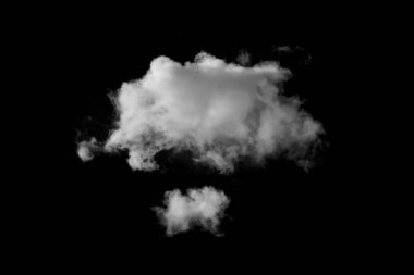 Siyah arkaplanda beyaz bulutlar.