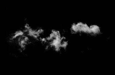 Siyah arkaplanda beyaz bulutlar.