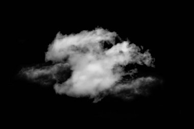 Siyah arkaplanda izole edilmiş bulut.