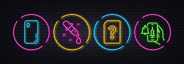 Archivo Desconocido Pipeta Química Smartphone Cubren Iconos Línea Mínima Luces — Archivo Imágenes Vectoriales