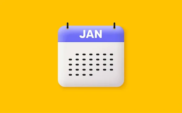 Calendário Data Ícone Ícone Mês Janeiro Calendário Evento Jan Date — Vetor de Stock