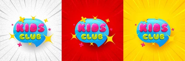 Kids Club Banner Flash Angebot Banner Coupon Oder Poster Spaß — Stockvektor