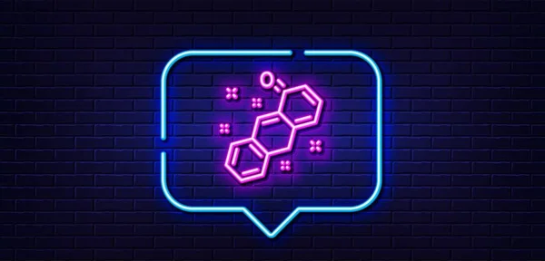 Neon Light Speech Bubble Chemical Formula Line Icon Chemistry Lab — стоковый вектор