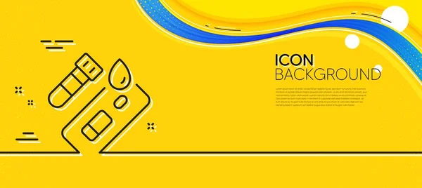 Covid Test Line Icon Abstract Yellow Background Coronavirus Testing Sign — Stockový vektor