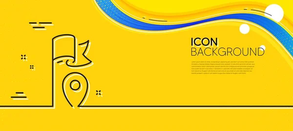 Ikona Řádku Umístění Příznaku Abstraktní Žluté Pozadí Znamení Úspěchu Gólu — Stockový vektor