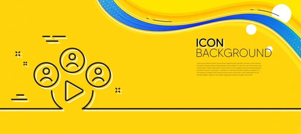 Εικονίδιο Γραμμής Τηλεδιάσκεψης Αφηρημένο Κίτρινο Φόντο Διαδικτυακό Σήμα Συνάντησης Σύμβολο — Διανυσματικό Αρχείο