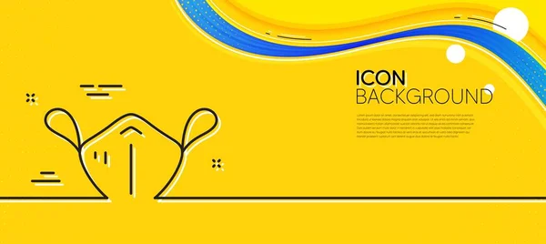 Ікона Лінії Медичної Маски Абстрактний Жовтий Фон Ознаки Безпечного Дихання — стоковий вектор