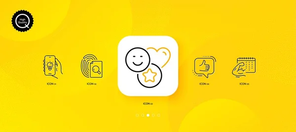 Inspect Electric App Und Smile Minimal Line Symbole Gelber Abstrakter — Stockvektor