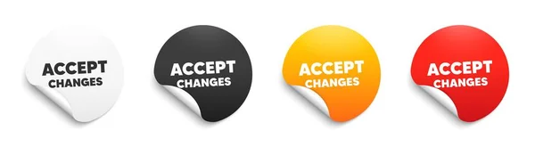 Accept Changes Motivation Message Sticker Badge Offer Motivational Slogan Inspiration — Stock Vector
