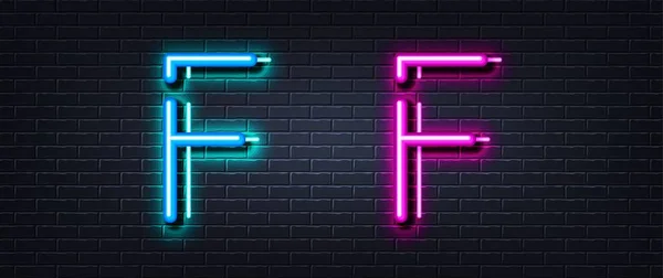 Harf Simgesi Neon Işığı Çizgisi Etkisi Çizgi Tipografi Karakteri Işareti — Stok Vektör