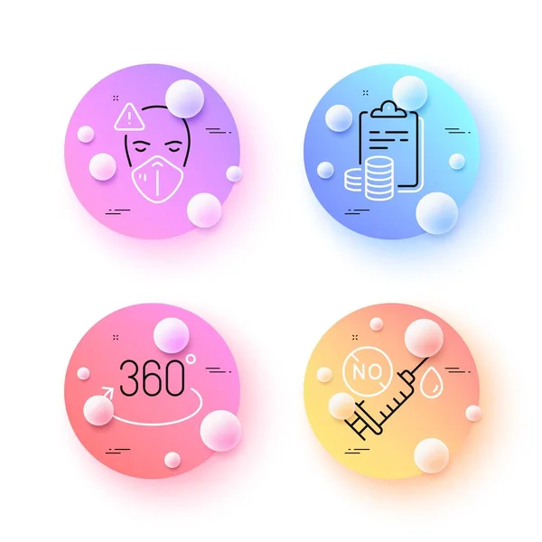 Accounting Coronavirus Vaccine Medical Mask Minimal Line Icons Spheres Balls — Stock Vector