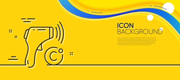 Elektroniczna Ikona Termometru Streszczenie Żółtego Tła Znak Czujnika Temperatury Symbol — Wektor stockowy