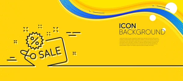 Sale Tag Line Icon Абстрактный Желтый Фон Знак Скидки Символ — стоковый вектор