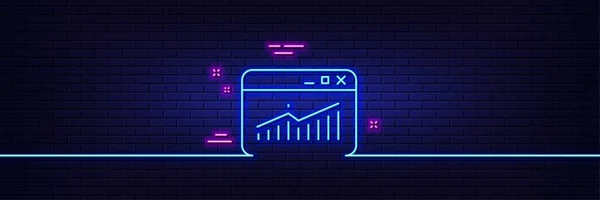 Neon Fényeffektus Weboldal Forgalmi Vonal Ikon Jelentés Diagram Vagy Értékesítési — Stock Vector