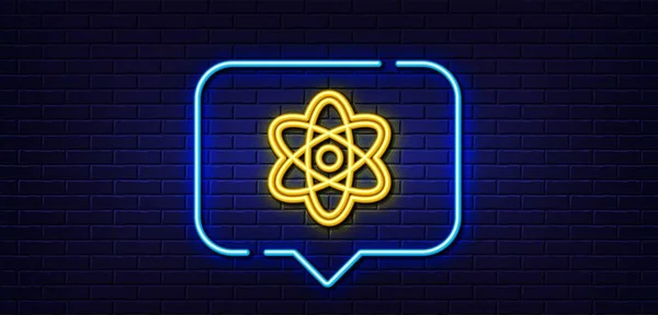 Neon Light Speech Bubble Chemistry Atom Line Icon Laboratory Molecule — Stock Vector