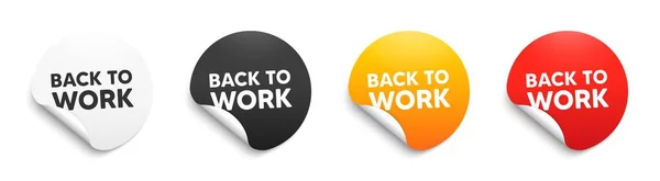 Back Work Tag Sticker Badge Offer Job Offer End Vacation — Stock Vector