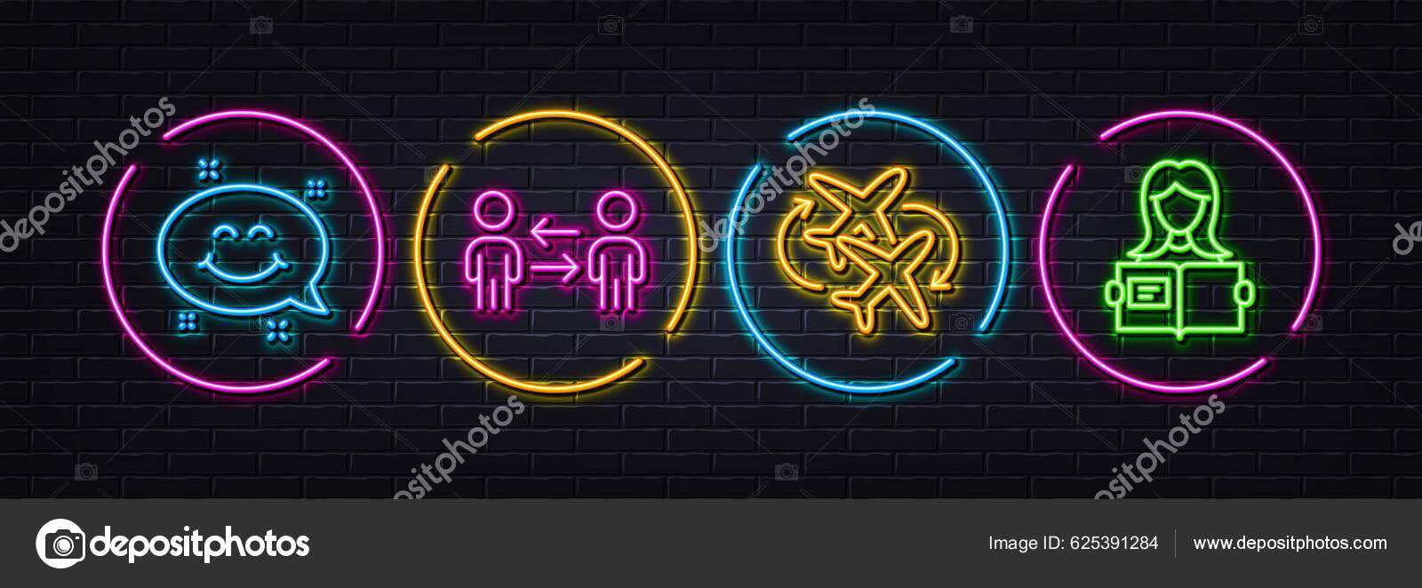 Connecting Flight Teamwork Business Smile Chat Minimal Line Icons Neon  Stock Vector Image by ©Blankstock #625391284