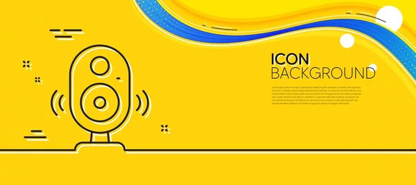 Speaker Lijn Icoon Abstracte Gele Achtergrond Computer Componentenbord Geluidssymbool Minimale — Stockvector