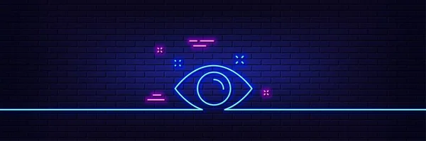 Neon Ljus Glöd Effekt Hälso Ögon Linje Ikon Tecken Ockultistisk — Stock vektor