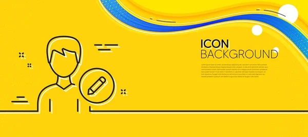 Editar Icono Línea Usuario Fondo Amarillo Abstracto Perfil Avatar Con — Vector de stock