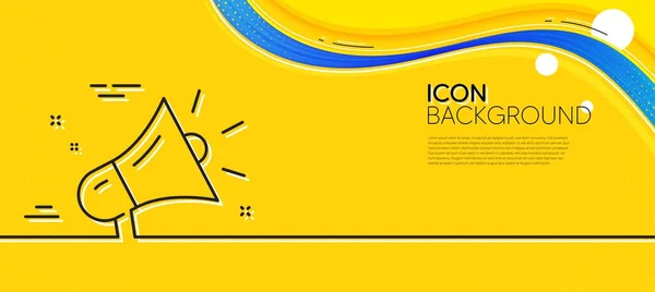 Megafoon Lijn Icoon Abstracte Gele Achtergrond Advertentiesymbool Merkambassadeur Teken Minimale — Stockvector