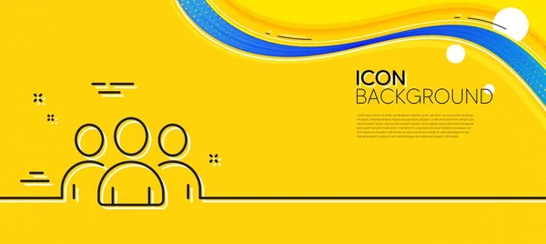 Groepslijn Icoon Abstracte Gele Achtergrond Gebruikers Teamwork Teken Persoon Silhouet — Stockvector