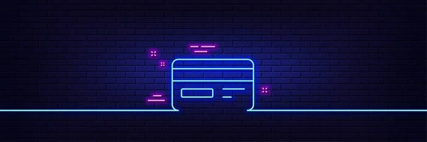 Neon Light Glow Effect Credit Card Line Icon Bank Payment — Wektor stockowy
