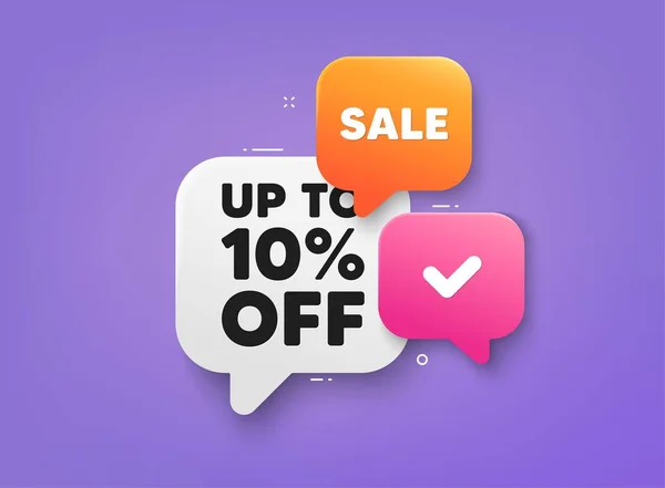 Percent Sale Bubble Chat Banner Discount Offer Coupon Discount Offer — Stock Vector