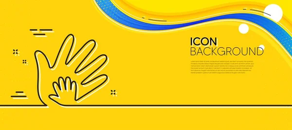 Hand Line Icon Abstract Yellow Background Social Responsibility Sign Honesty — Stock Vector