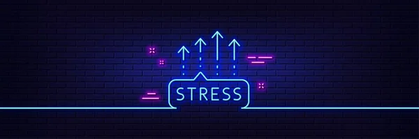 Neon Ljus Glöd Effekt Stress Växer Linje Ikon Ångestdämpande Chatttecken — Stock vektor