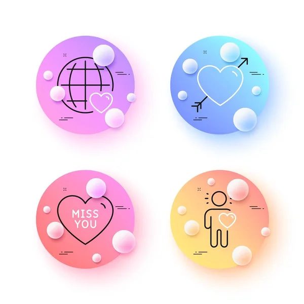 Amigo Amor Internacional Extraño Iconos Línea Mínima Esferas Botones Bolas — Archivo Imágenes Vectoriales