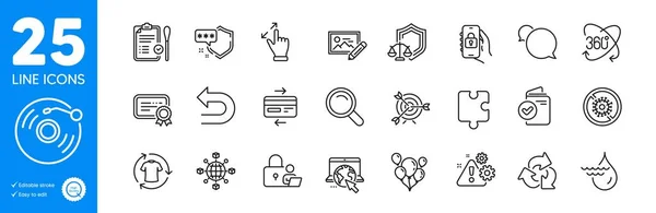 Outline Icons Set Undo Recycle Internet Icons Full Rotation Lock — Stock Vector