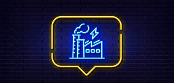 Neonlicht Sprechblase Symbolbild Der Stromfabrik Zeichen Für Elektrische Energie Blitz — Stockvektor