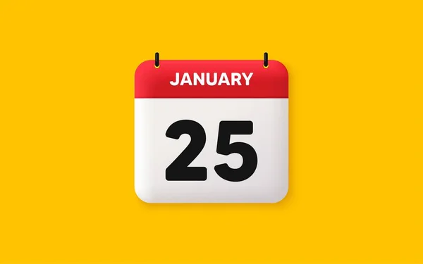 Ημερολόγιο Ημερομηνία Εικονίδιο Εικονίδιο Της 25Ης Ημέρας Του Μήνα Ημερομηνία — Διανυσματικό Αρχείο