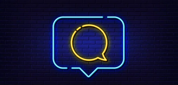 Neon Licht Spraakbel Speech Bubble Line Icoon Chat Teken Het — Stockvector