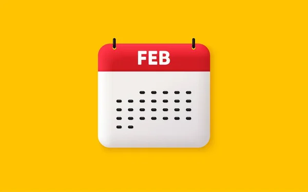 Ημερολόγιο Ημερομηνία Εικονίδιο Εικονίδιο Φεβρουαρίου Μήνα Πρόγραμμα Εκδηλώσεων Ημερομηνία Φεβ — Διανυσματικό Αρχείο