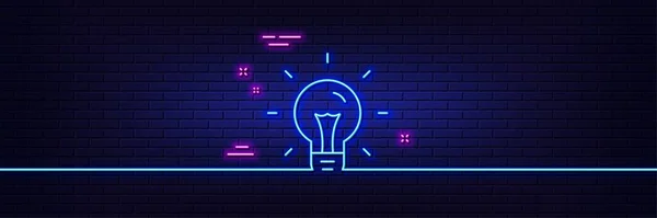 Neon Ljus Glöd Effekt Idé Linje Ikon Glödlampsskylt Copywriting Symbol — Stock vektor