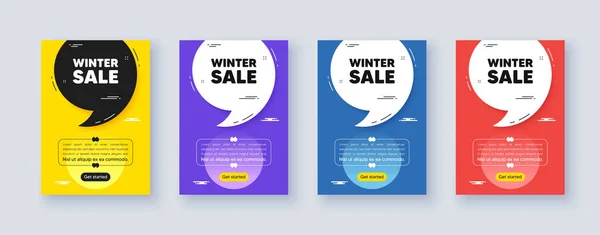 Poster Frame Quote Comma Winter Sale Tag Special Offer Price — Stock Vector