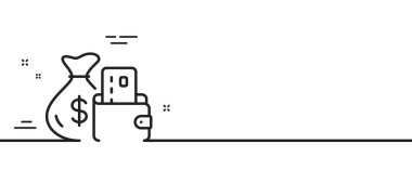 Para çizgisi simgesini değiştir. Kredi kartı tabelası. Nakit ödeme sembolü. Asgari çizgi çizimi arka planı. Para çizgisi simge pankartını değiştir. Beyaz ağ şablonu konsepti. Vektör