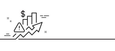 Fiyat çizgisi simgesini yükselt. Vergi grafiği işareti. Vergi oranı veya enflasyon sembolü. Asgari çizgi çizimi arka planı. Fiyat çizgisi simge pankartı yükseltiliyor. Beyaz ağ şablonu konsepti. Vektör